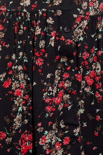 Dorothy Perkins floral Black Floral Button Through Midi Dress