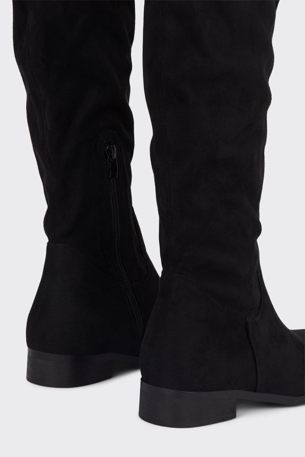 Boots | Kami Flat Faux Suede Knee High Boots | Dorothy Perkins