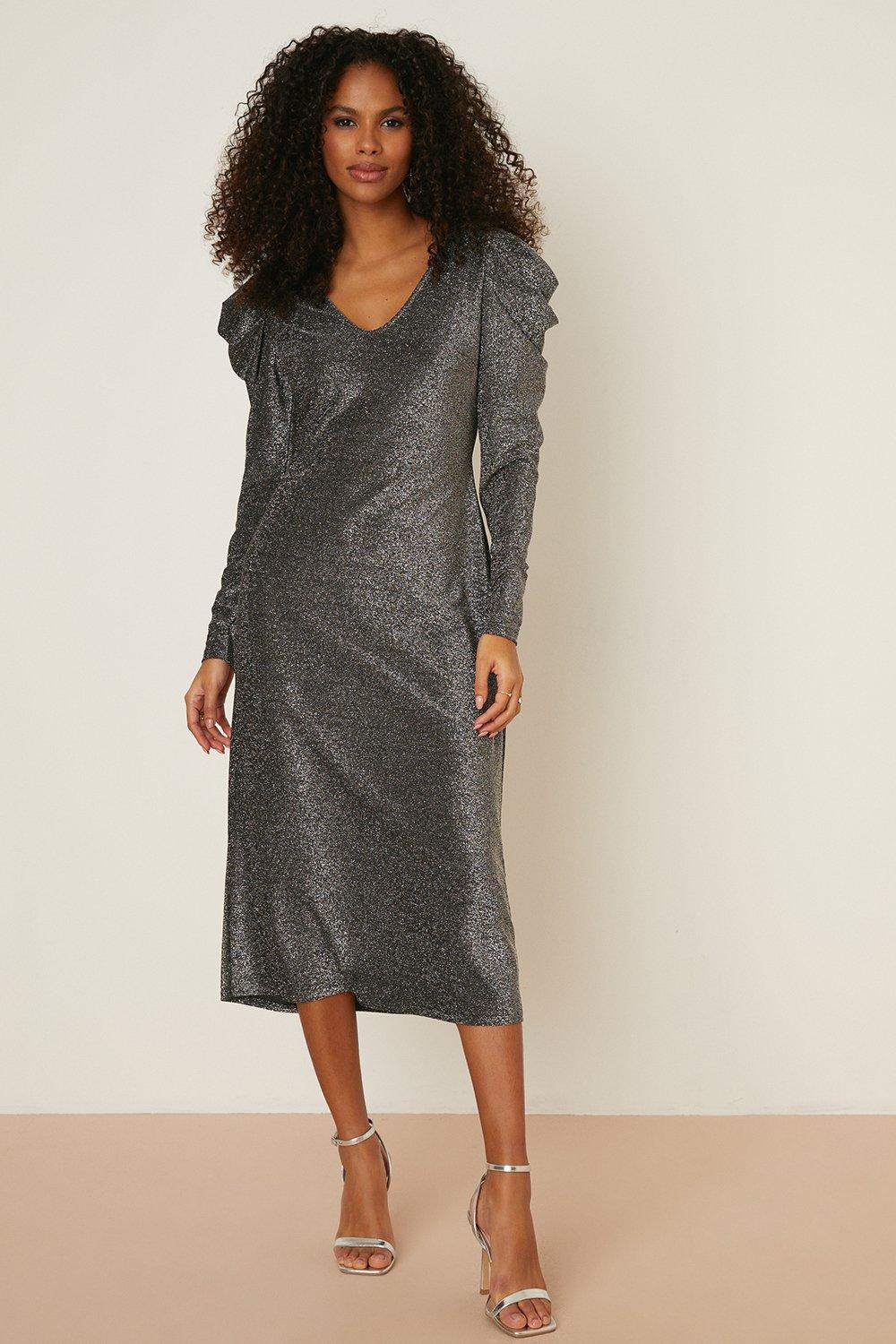 shimmer midi dress