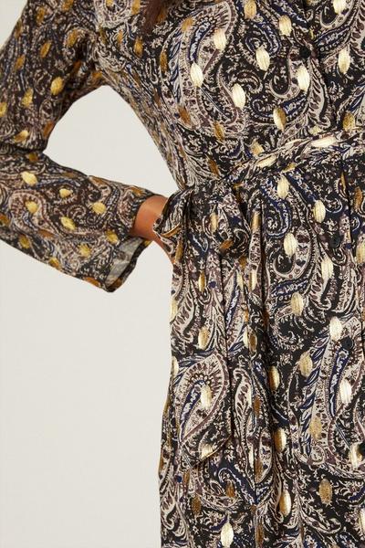 Dorothy Perkins multi Paisley Foil Print Midi Dress