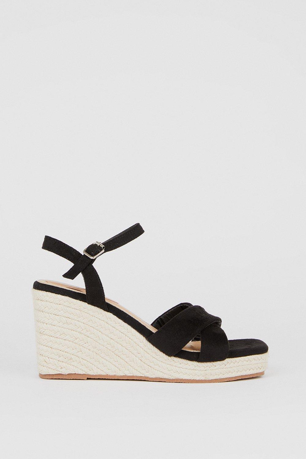 Heels | Rose Cross Strap Wedges | Dorothy Perkins