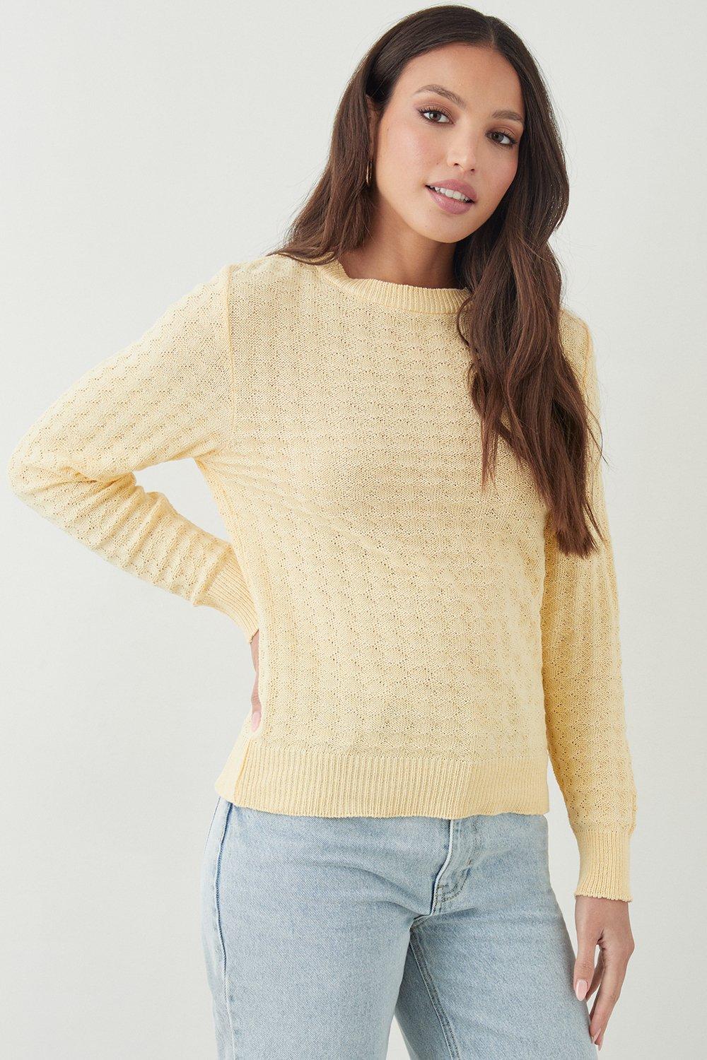 Jumpers & Cardigans | Stitch Detail Puff Sleeve Jumper | Dorothy Perkins