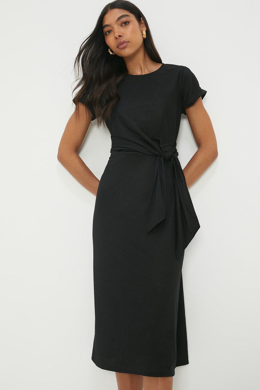 Short sleeve black shop dress for funeral