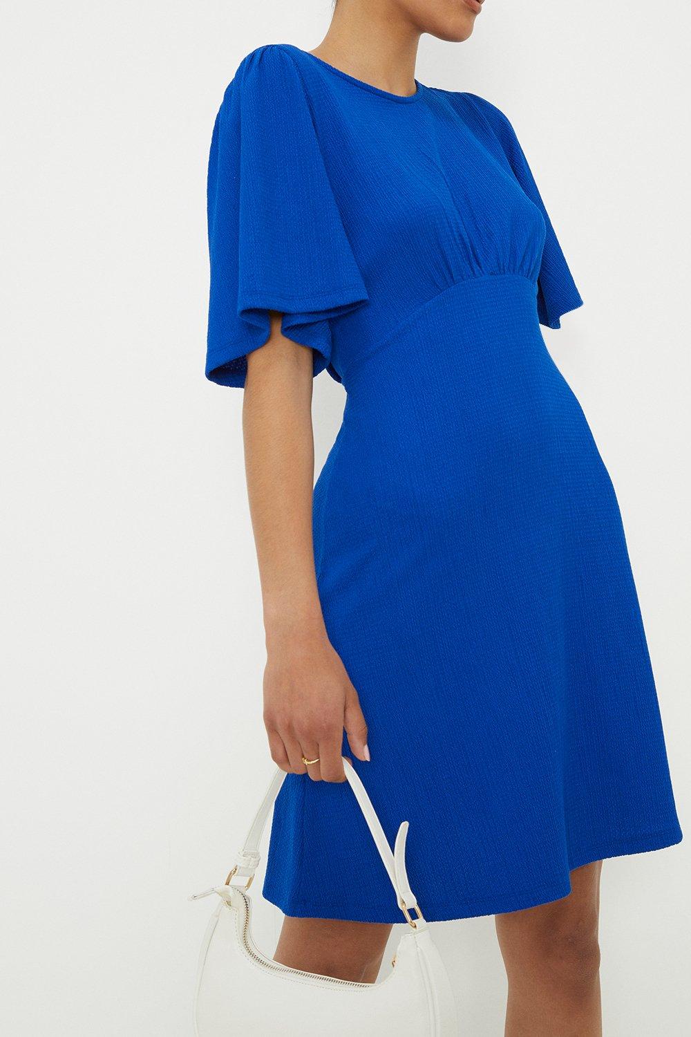 Women’s Cobalt Flutter Sleeve Mini Dress - 10
