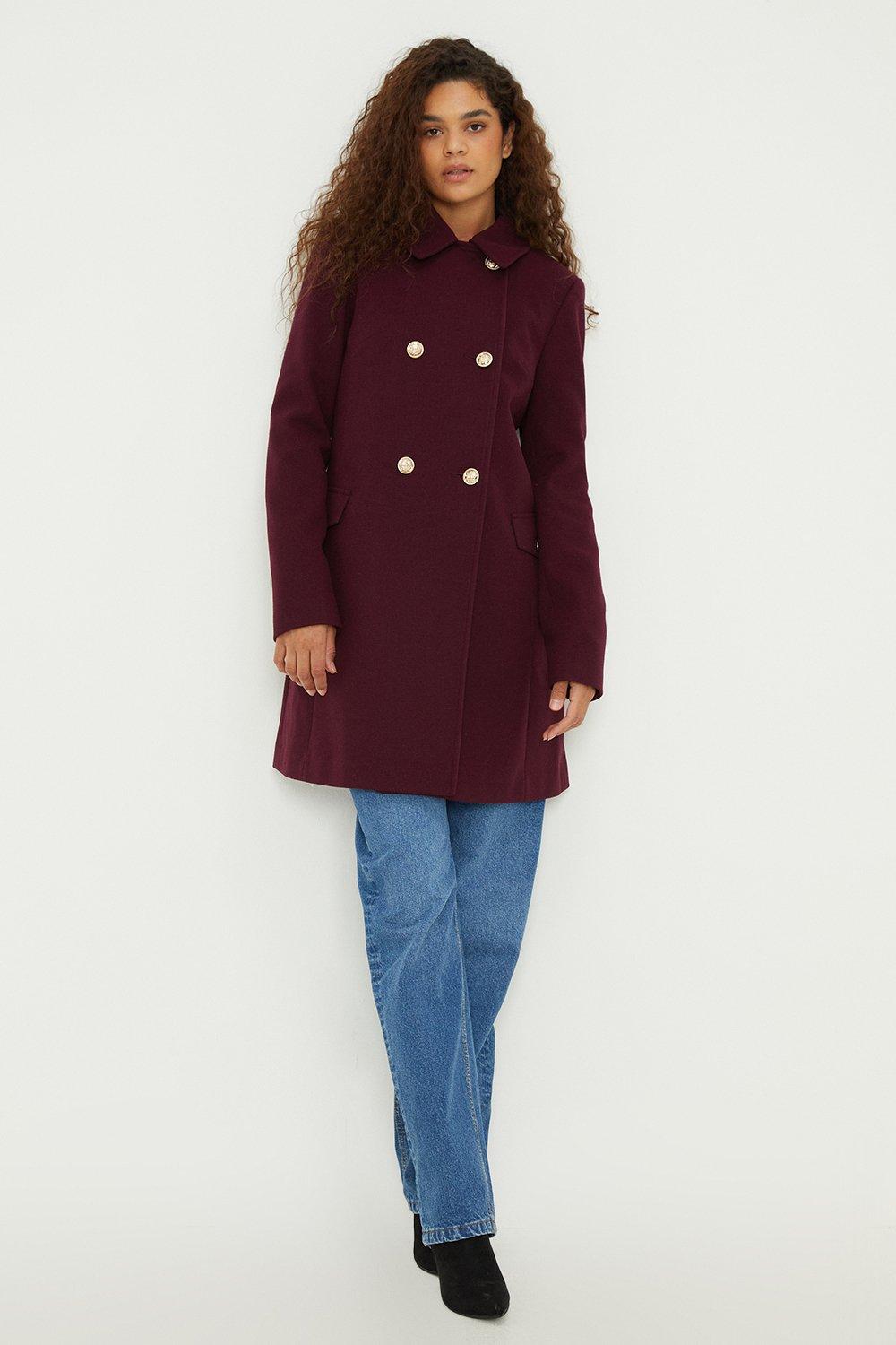 Womens Tall Dolly Military Button Coat