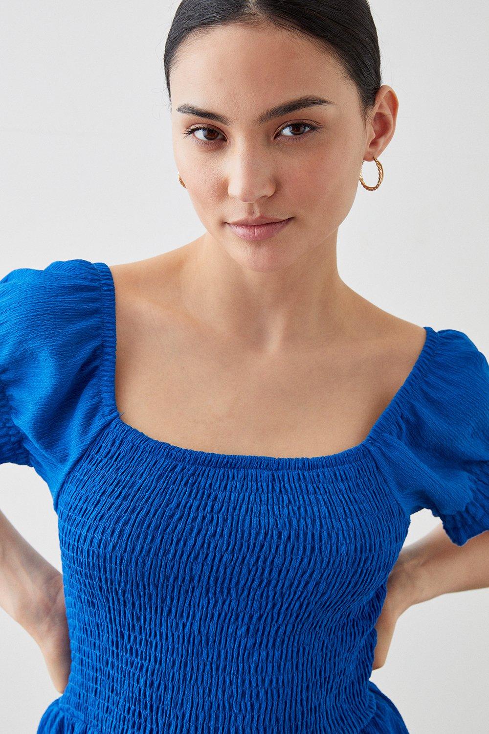 Dresses petite shirred midi dress dorothy perkins