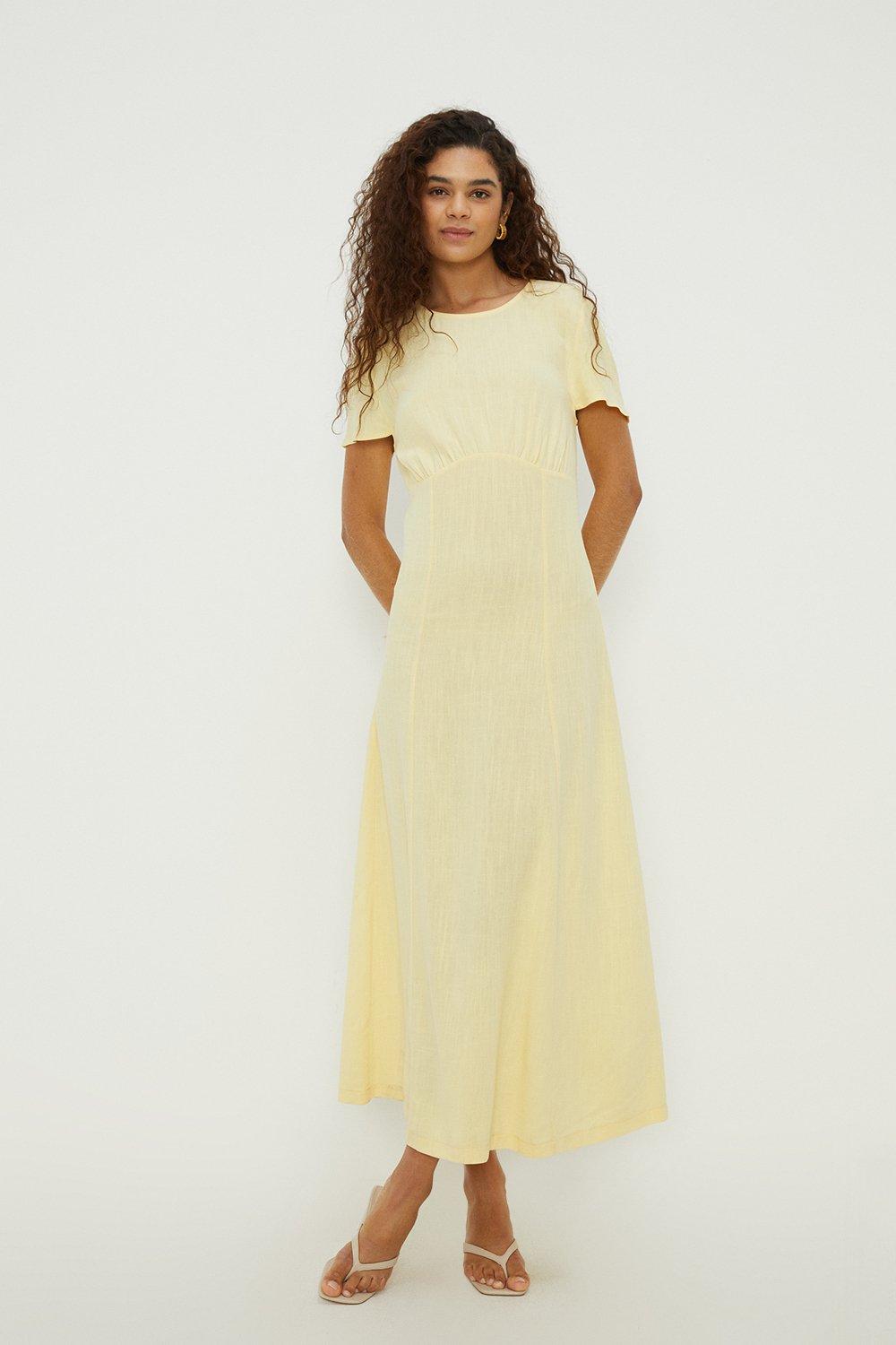 Dorothy Perkins Tall Linen Empire Midi Dress | Debenhams