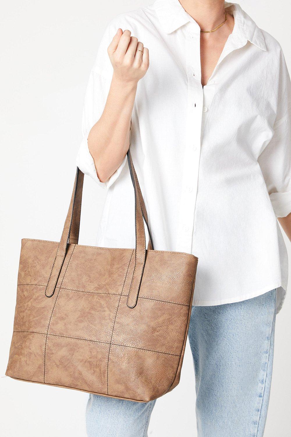 Women’s Trish Stitched Tote Bag - brown - One Size