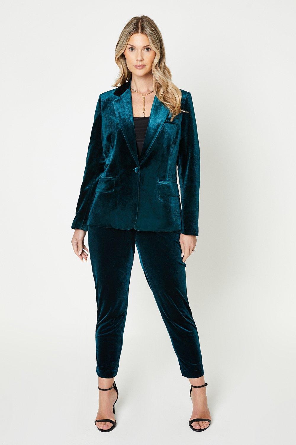Suits | Velvet Single Breasted Blazer | Dorothy Perkins