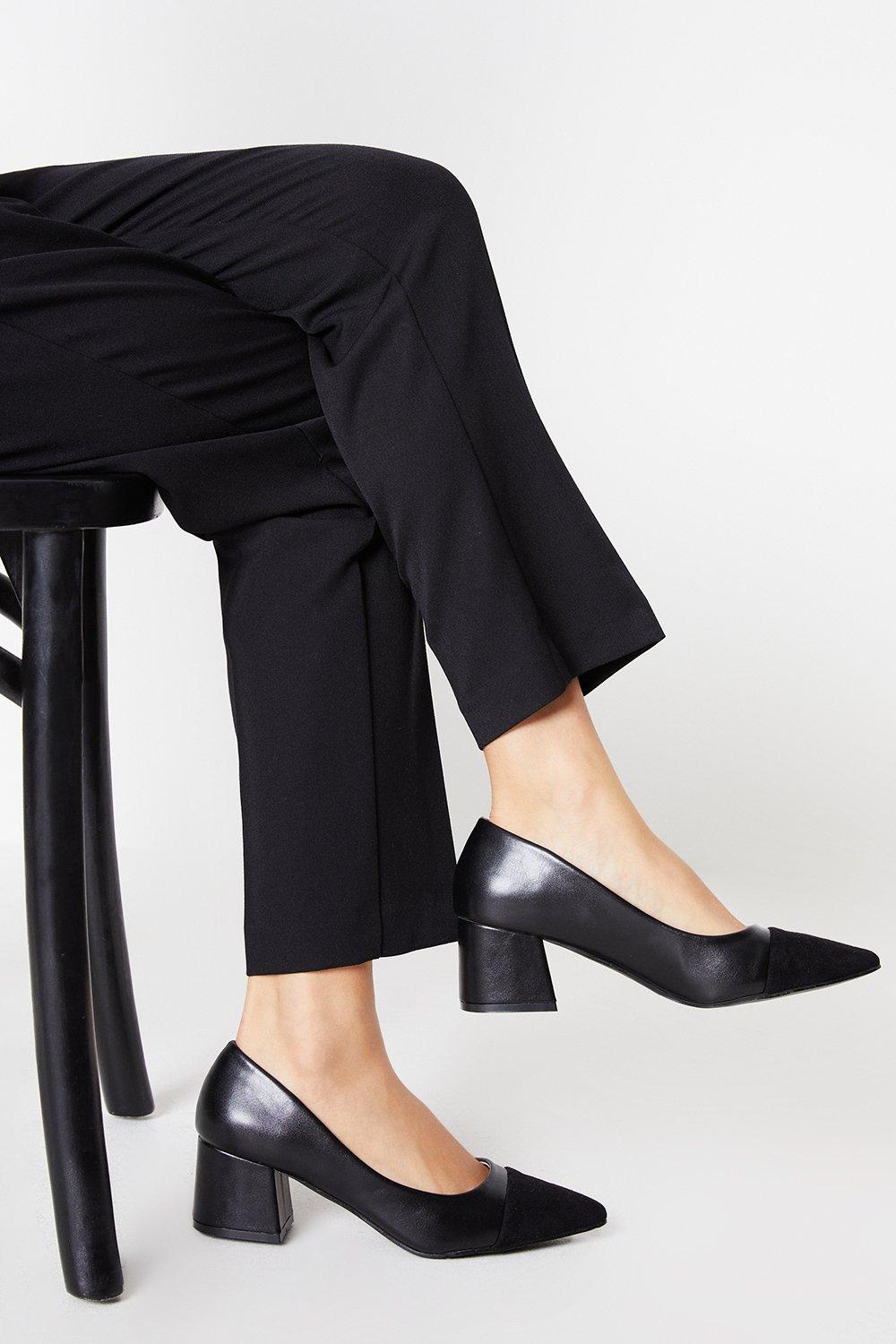 Women’s Principles: Christie Toecap Detail Block Heel Court Shoes - black - 5