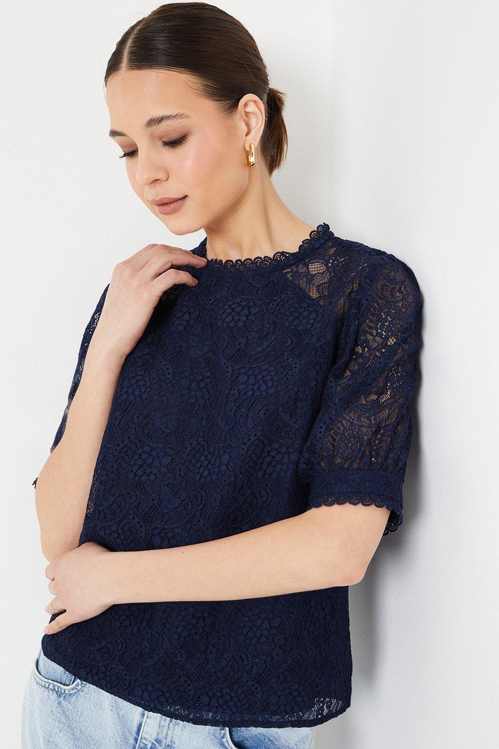 Womens Lace Sleeve Blouse