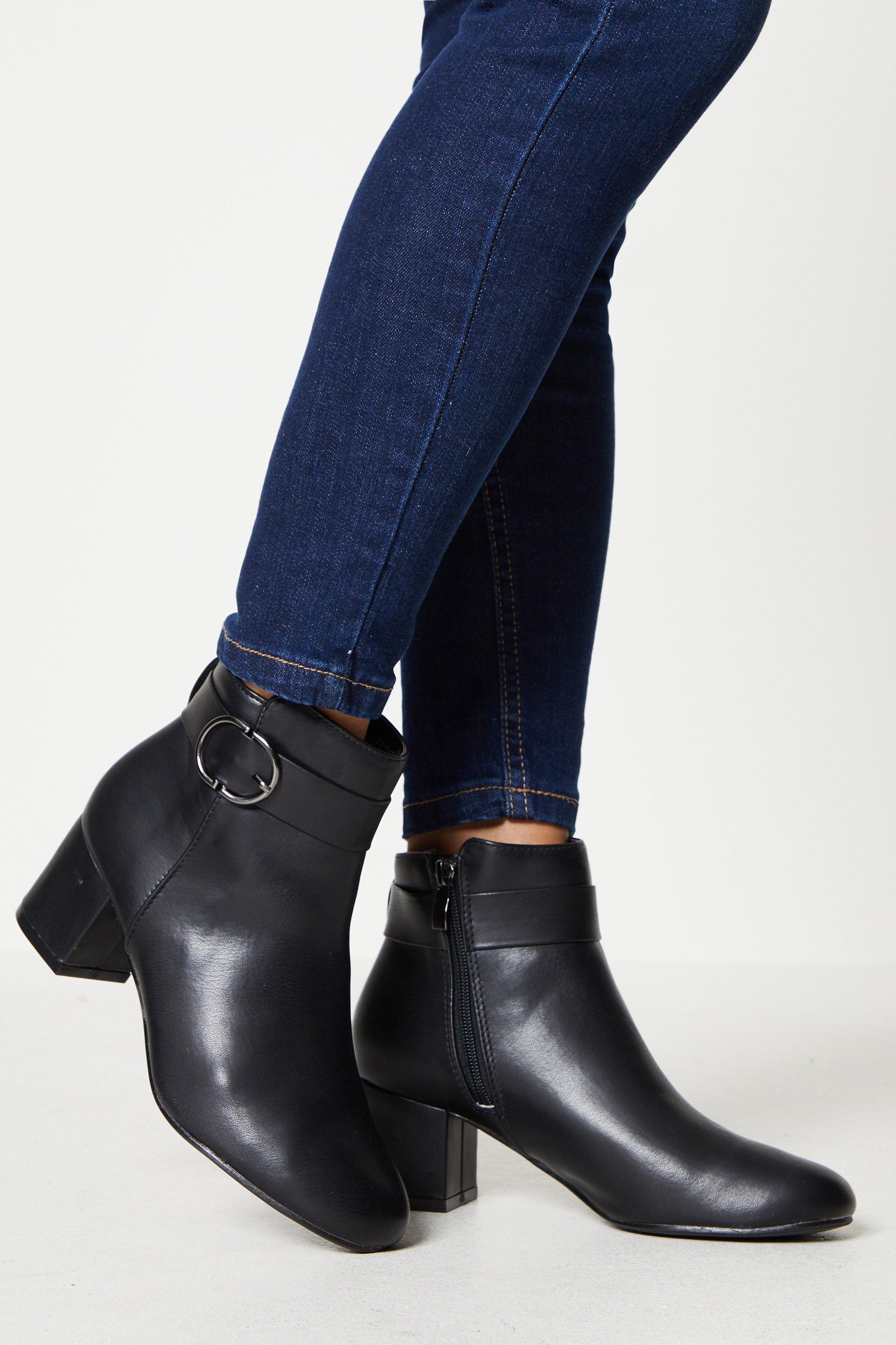 Women’s Good For The Sole: Wide Fit Mariya Buckle Detail Ankle Boots - black - 3