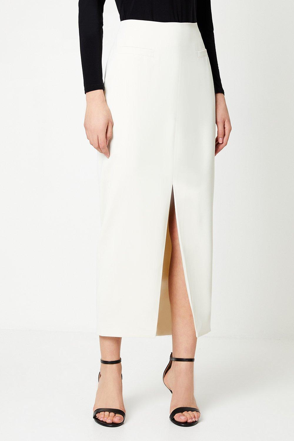 Women’s Tailored Maxi Skirt - ivory - 10