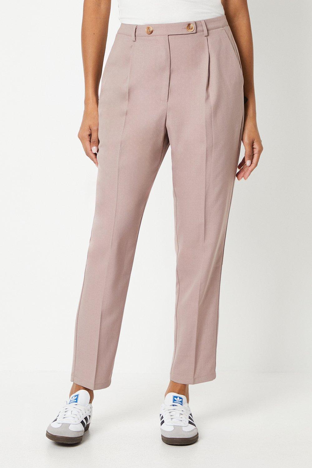 Womens Double Button Tapered Trousers