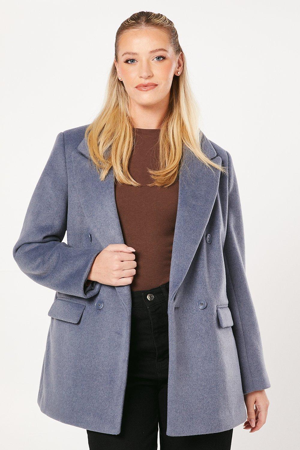 womens brushed wool blazer coat