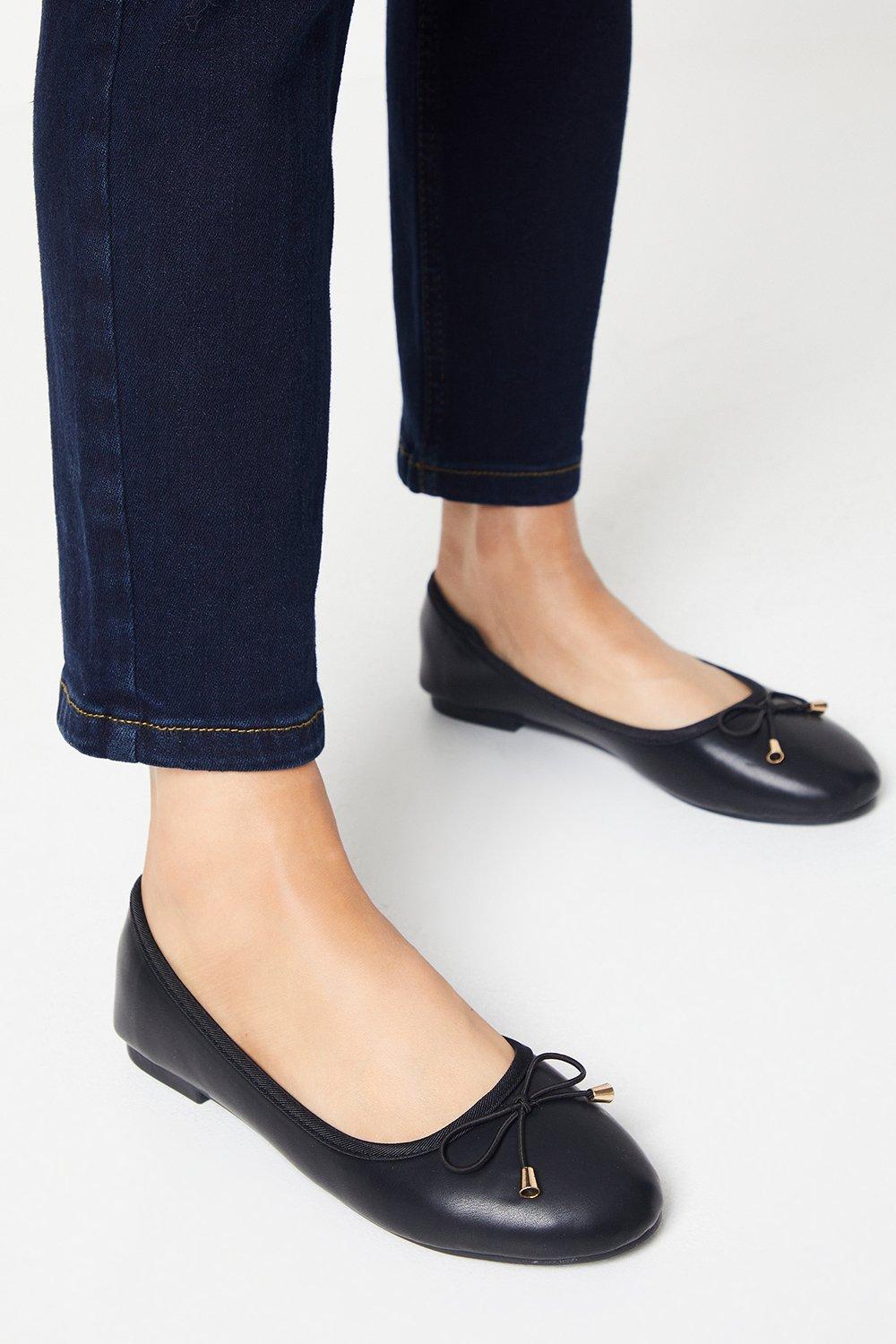 Womens Good For The Sole: Wide Fit Tonya Comfort Bow Detailed Ballerinas