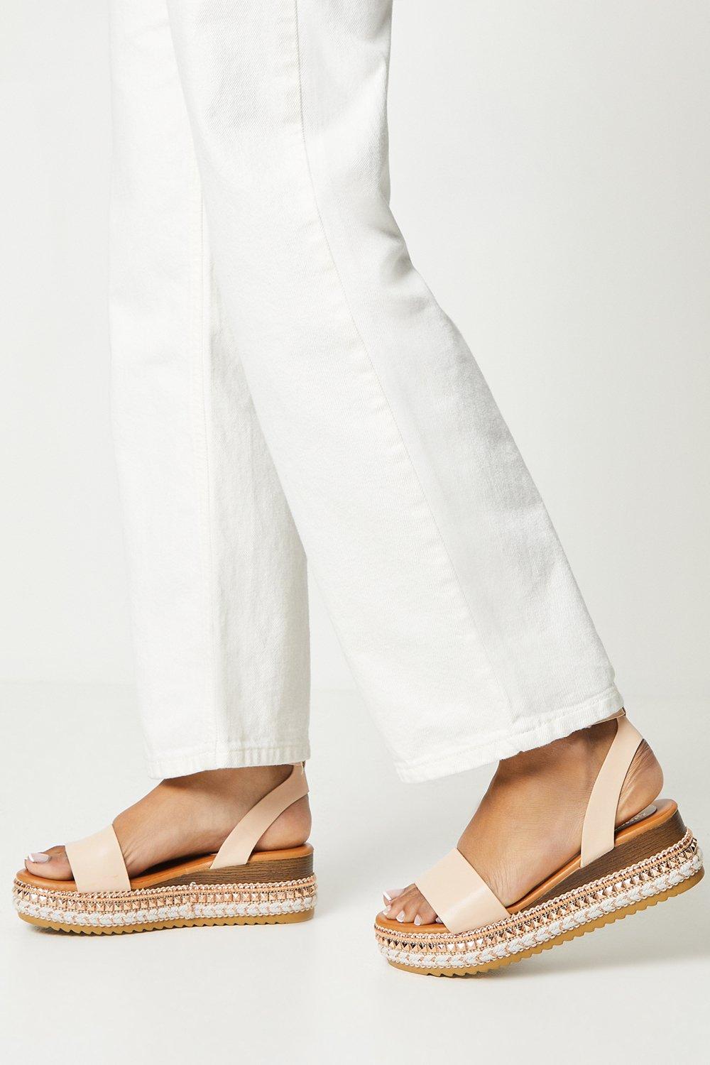 Womens Good For The Sole: Melli Embellished Flatform Sandals