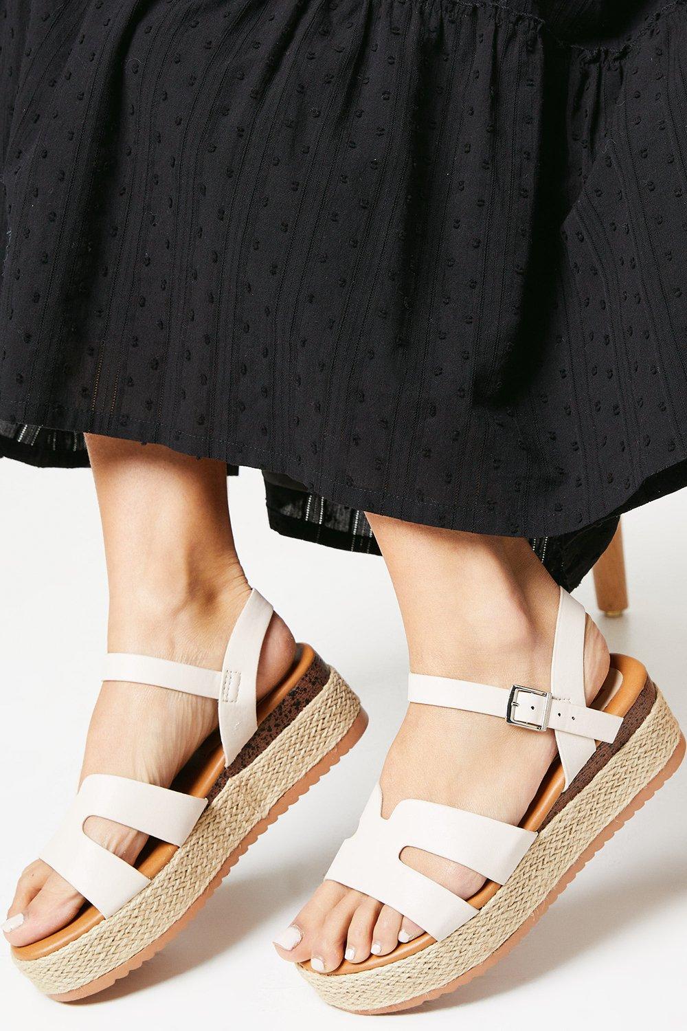 Womens Romaia Comfort Cutout Medium Espadrille Covered Wedge Sandals