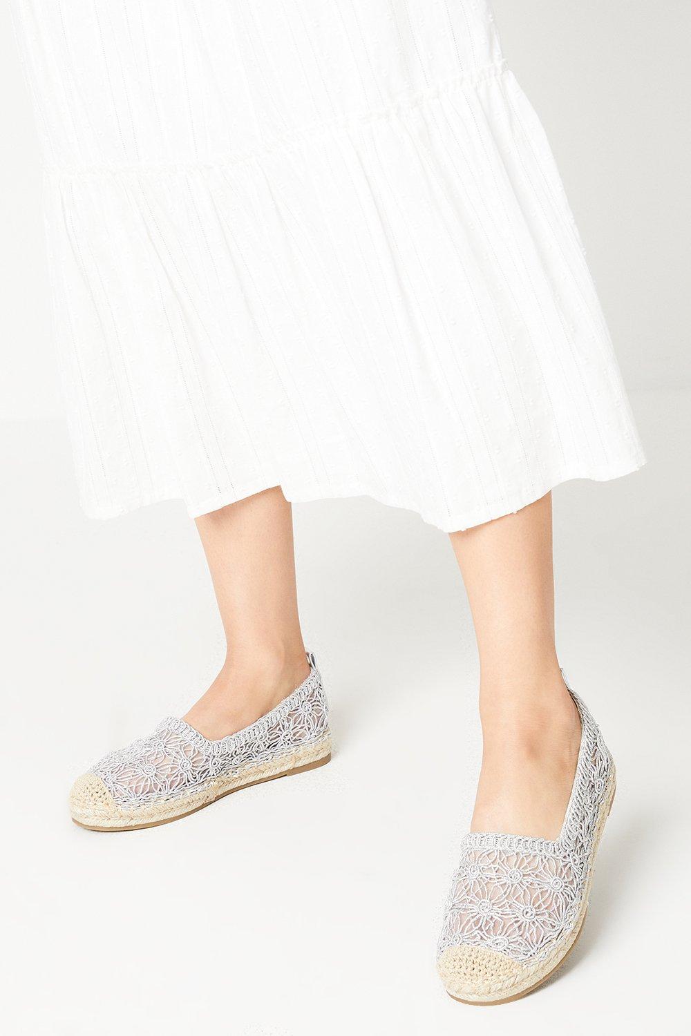 Womens Good For The Sole: Ellie Comfort Crochet Espadrille Flat Shoes