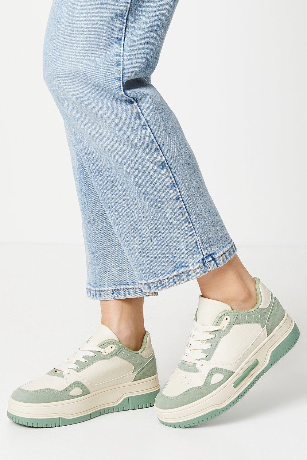 womens faith: harlem two tone lace up trainers