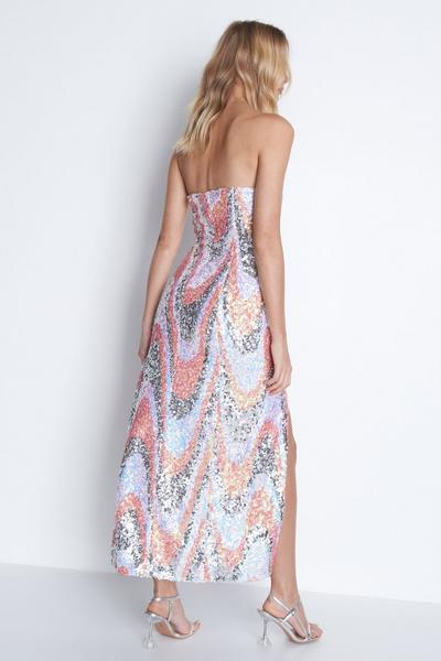 Warehouse multi Sequin Swirl Midi Dress