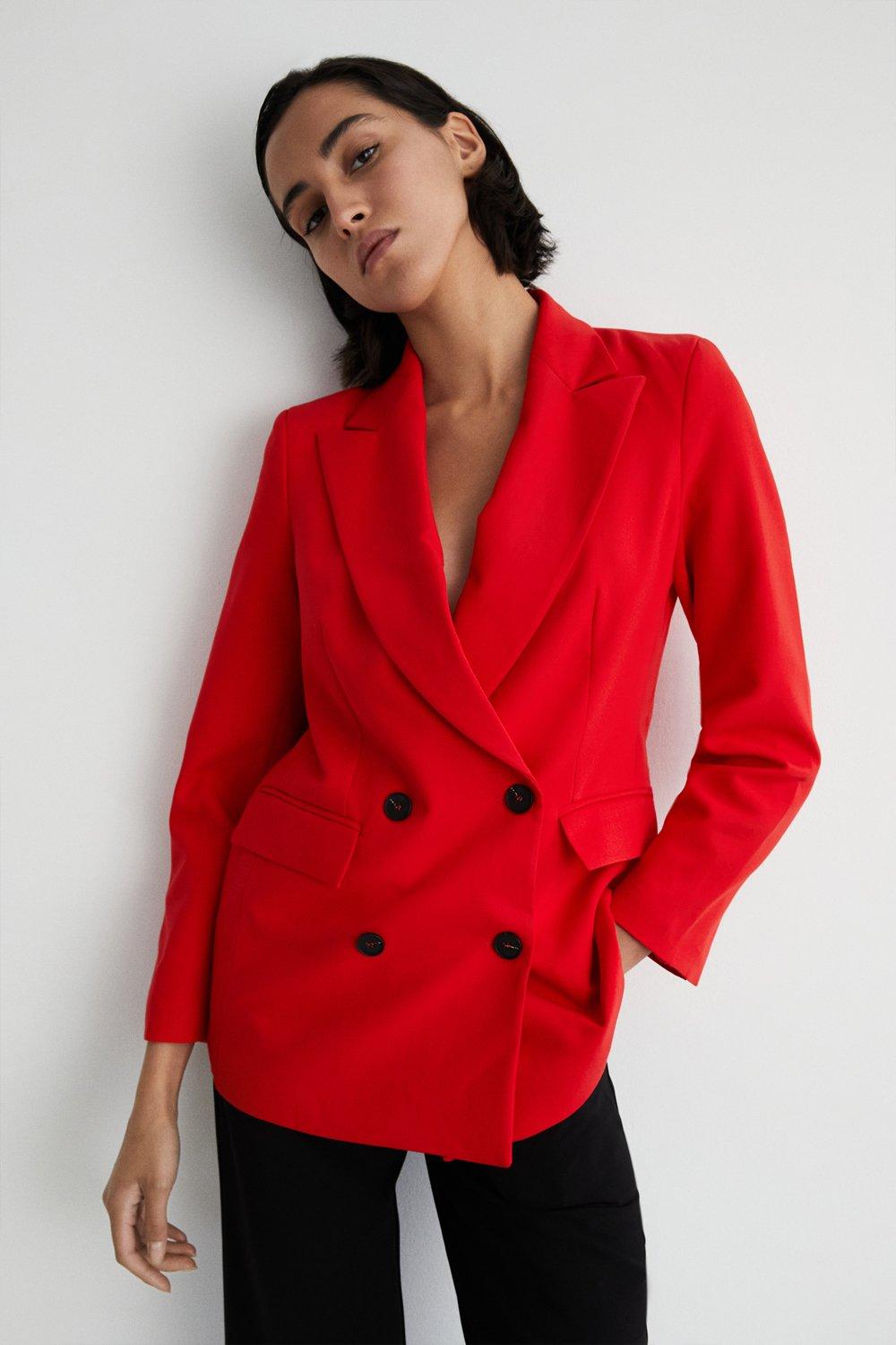 Jackets & Coats | Petite Double Breasted Blazer | Warehouse