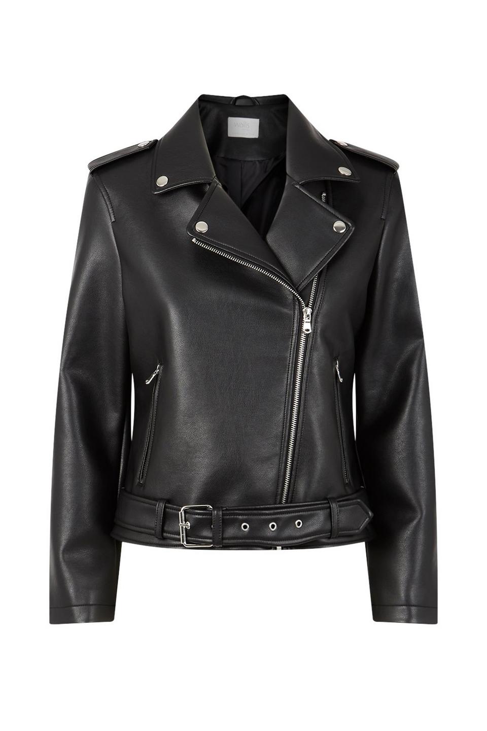 Jackets & Coats | Petite Faux Leather Biker Jacket | Wallis