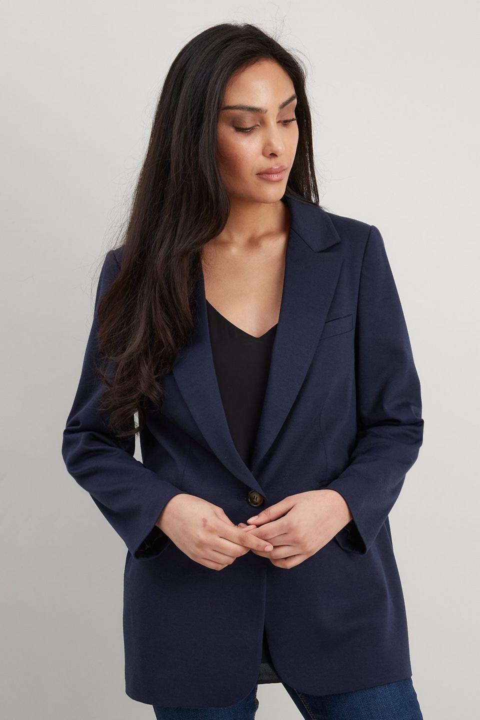 Jackets & Coats | Petite Ponte Single Breasted Blazer | Wallis