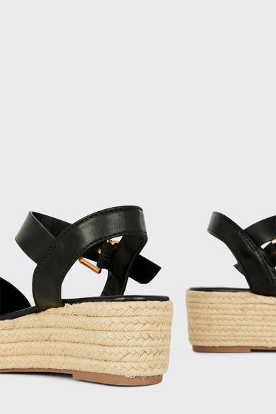 Wallis black Remi Double Strap Wedge Sandals