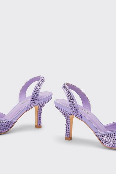 Wallis purple Generosa Diamante Slingback Court Shoes