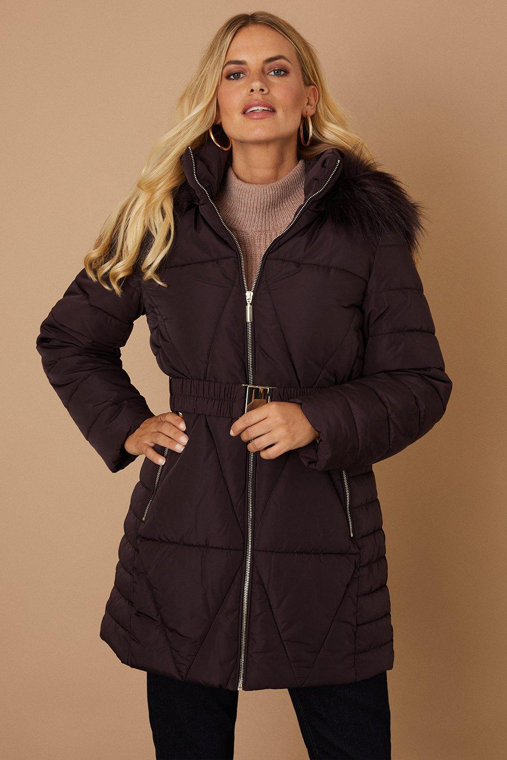 Jackets u0026 Coats | Petite Longline Fitted Padded Coat | Wallis