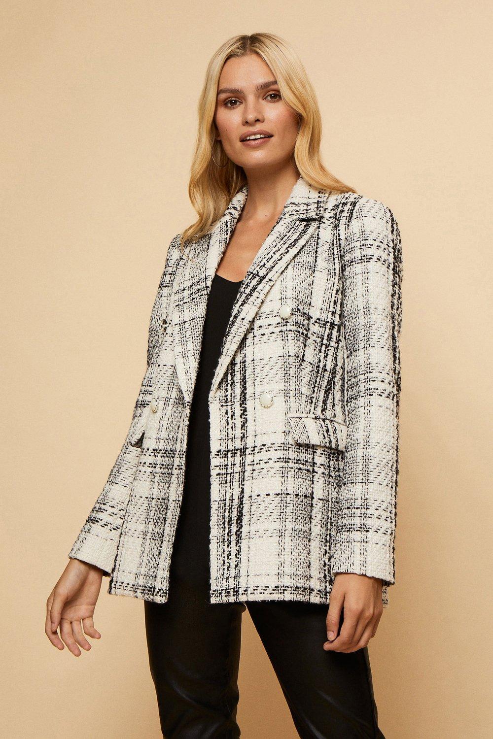 Wallis Ivory Check Blazer Jacket | Debenhams