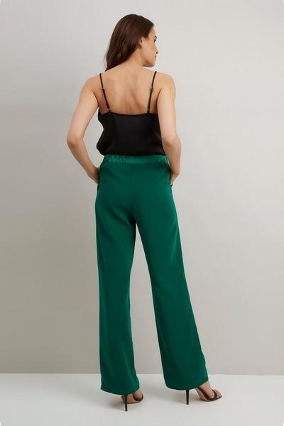 Wallis  Green Satin Suit Trousers