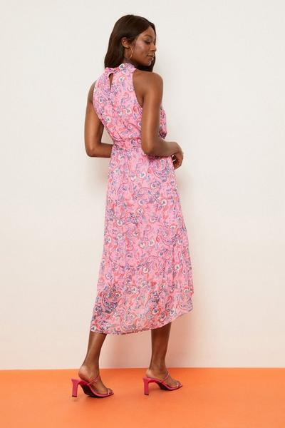 Wallis pink Paisley Print Halterneck Midi Dress