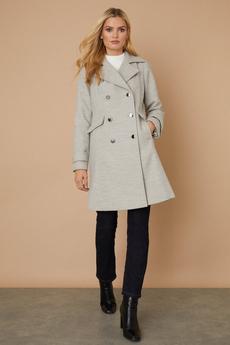 Wallis grey Double Breasted Military Coat