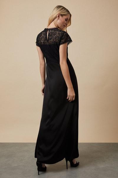 Wallis black Lace Mix Maxi Dress