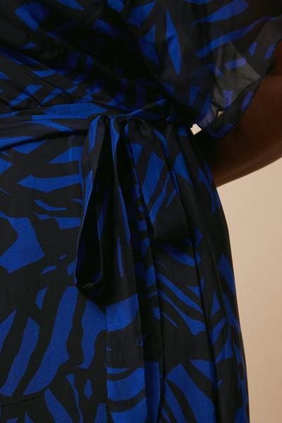 Wallis black Curve Black Front Wrap Midi Dress