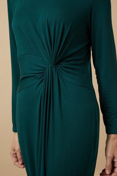 Wallis green Green Knot Side Jersey Dress