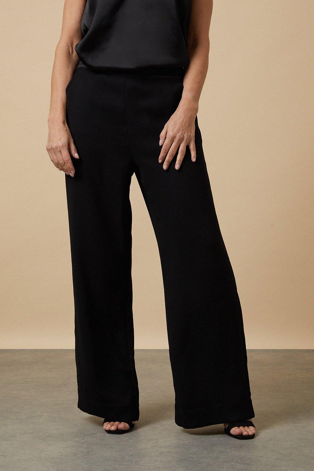 Trousers | Petite Satin Elasticated Waist Suit Trousers | Wallis