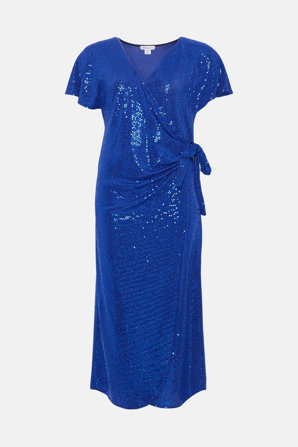 Dresses | Sequin Wrap Angel Sleeve Midi Dress | Wallis