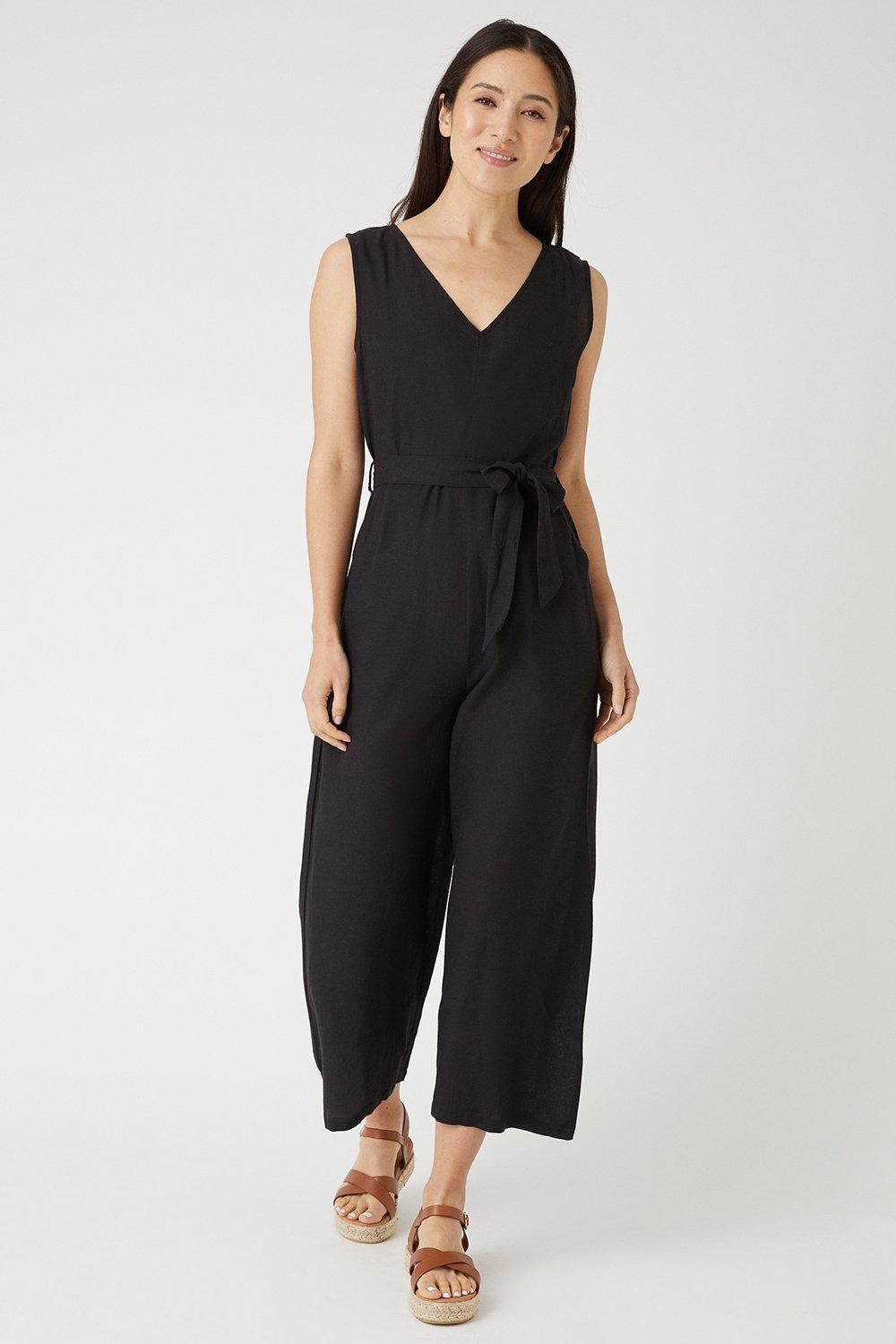 Jumpsuits | Linen Look Culotte Jumpsuit | Wallis