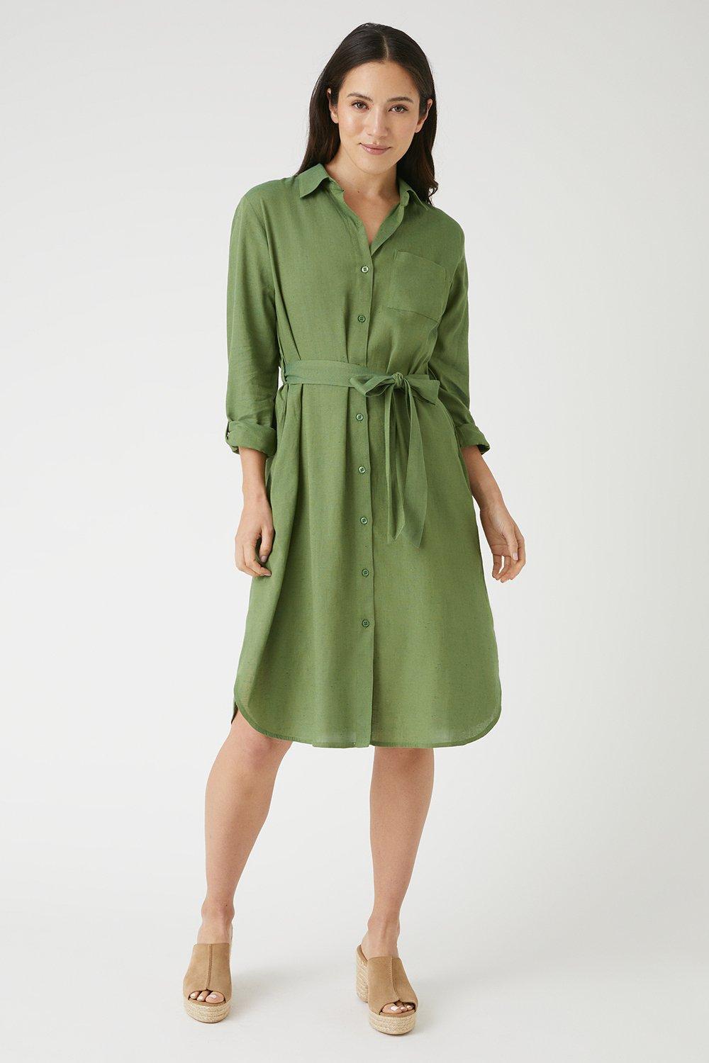 Dresses | Linen Look Shirt Dress | Wallis