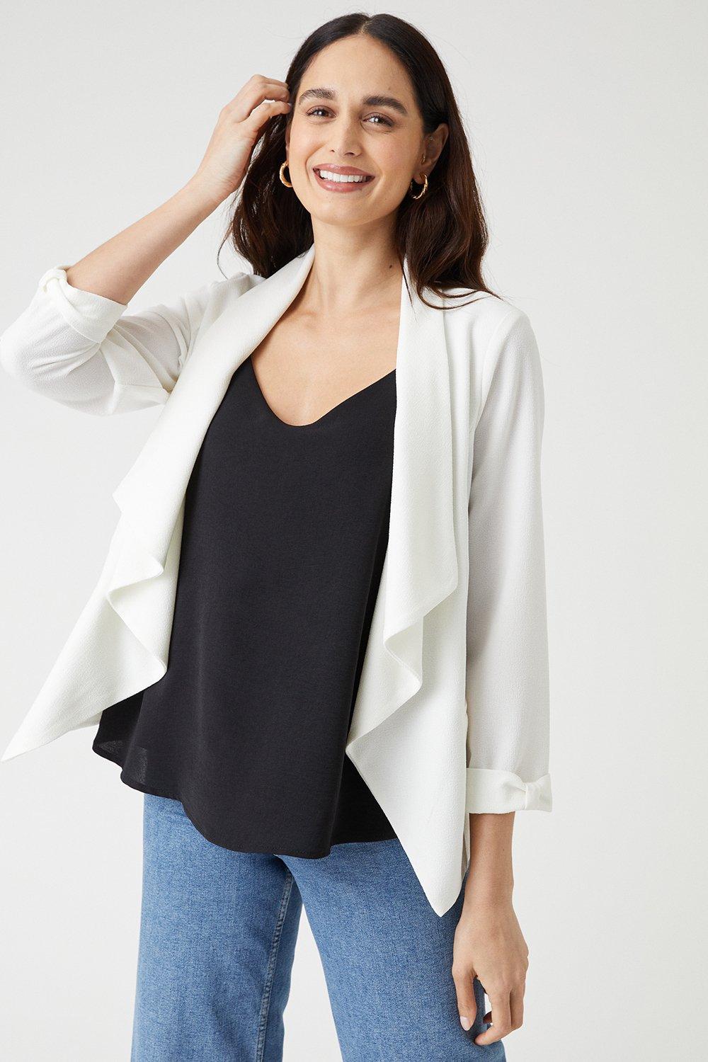 Jackets & Coats | Short Ivory Waterfall Jacket | Wallis