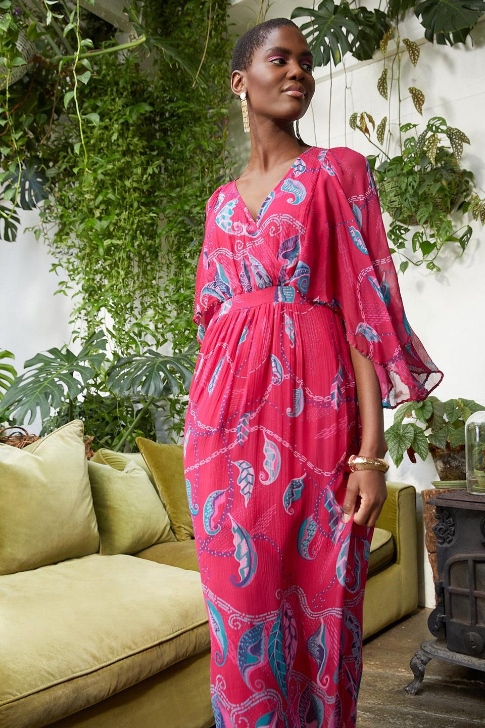 Dresses | Zandra Rhodes Jungle Leaf Cape Midi Dress | Wallis