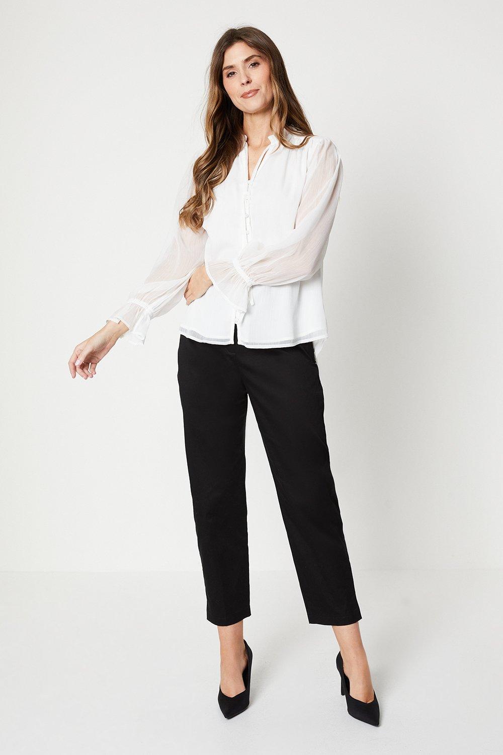 Womens Tall Side Zip Stretch Crop Trousers