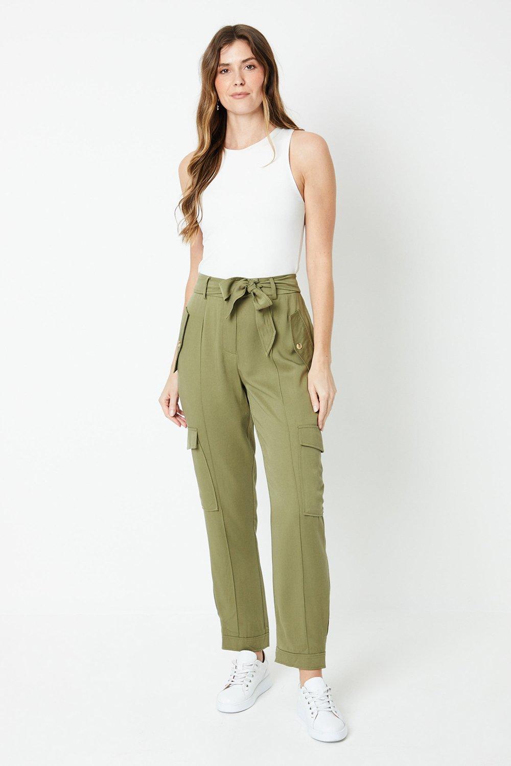 Womens Belted Utility Trouser