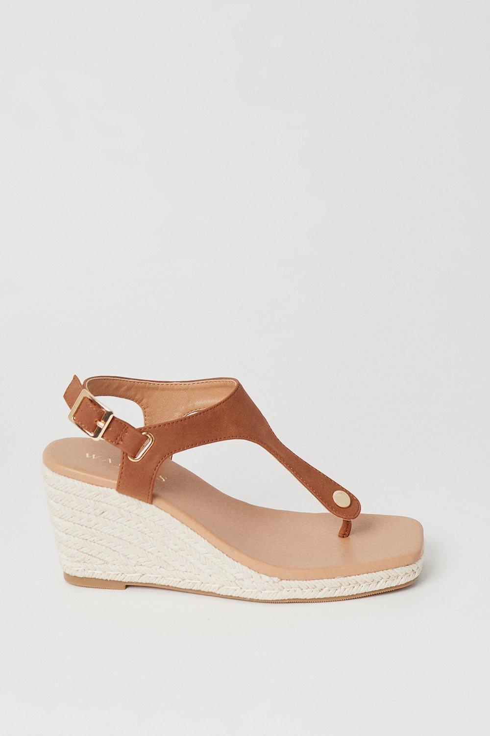 Womens Raleigh Toe Thong Espadrille Wedge Sandals
