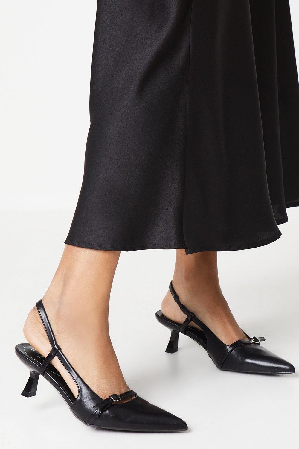 Womens Daija Slingback Strap Detail Medium Heeled Court Shoes