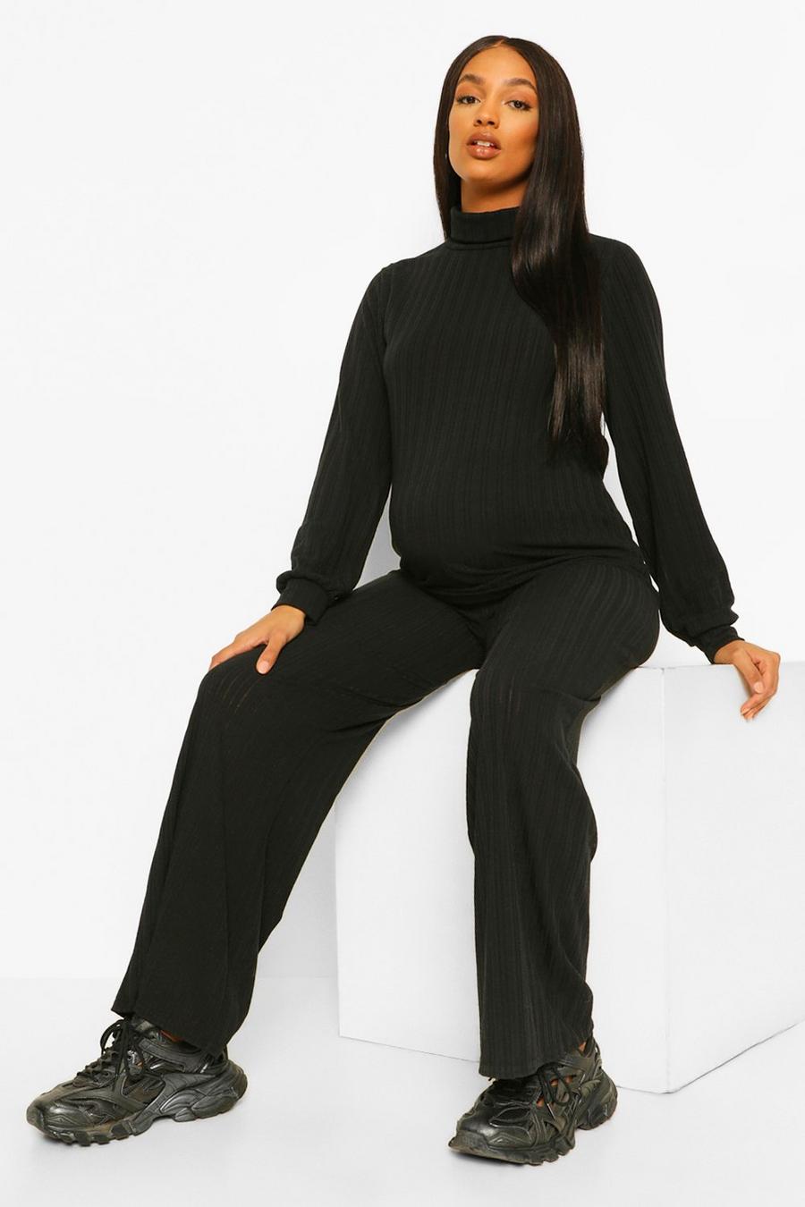 Black svart Mammakläder - Mysdress med draperad ärm image number 1