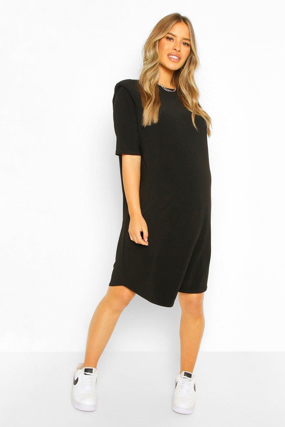 boohoo maternity black dress